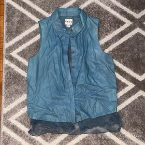 Reiss leather front shirt.